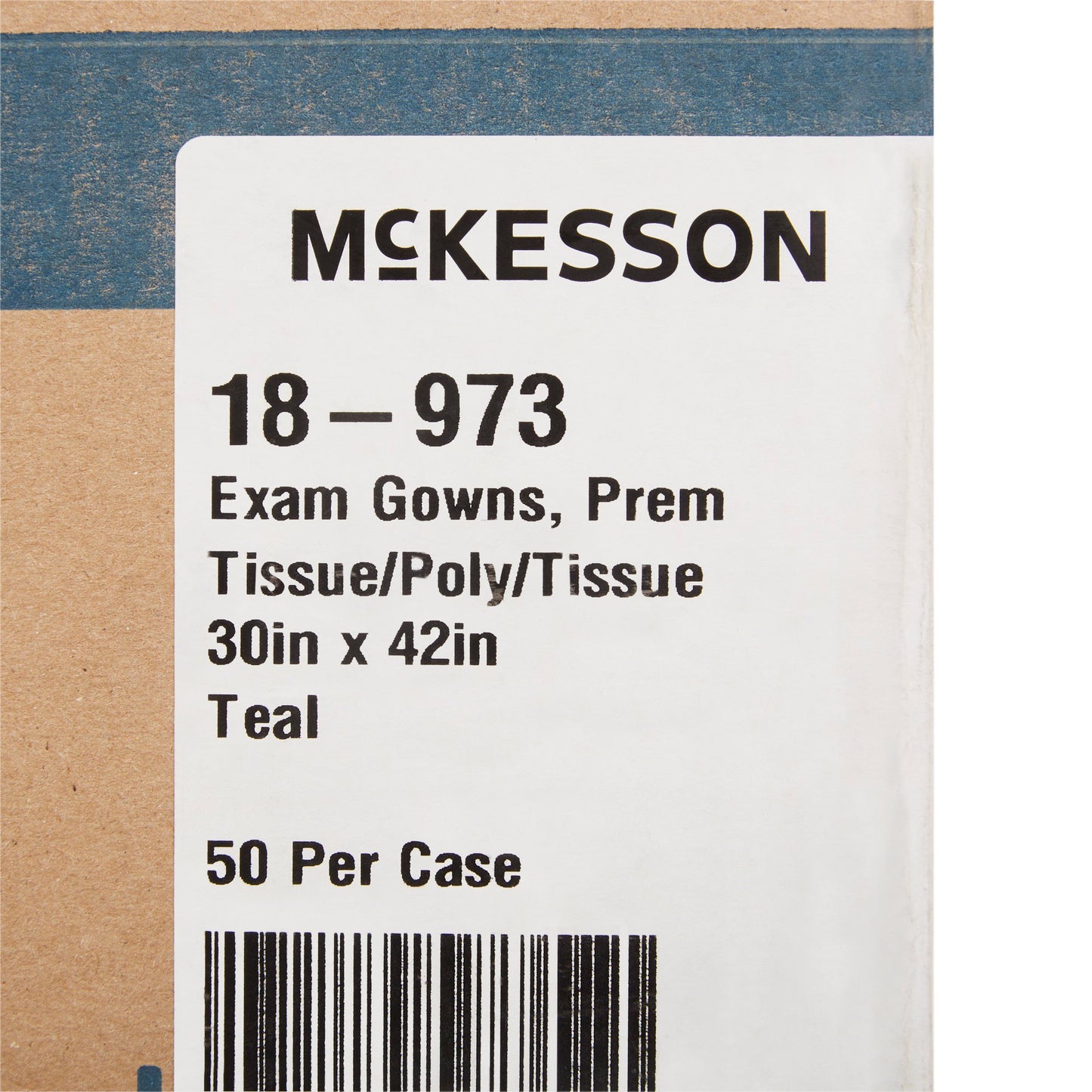 GOWN, EXAM T/P/T F/B OPN TEAL30X42