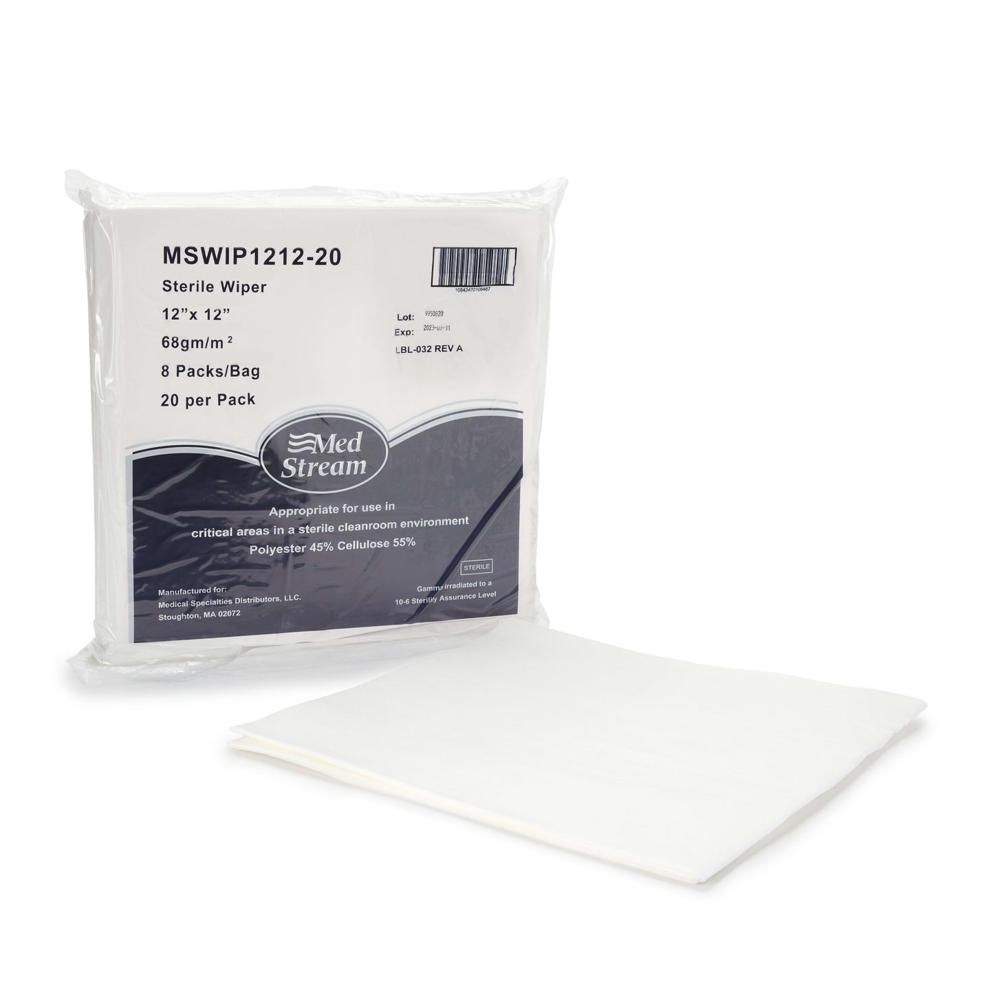 WIPE, CLEANROOM ISO CLASS5 STRDISP WHT 12X12"