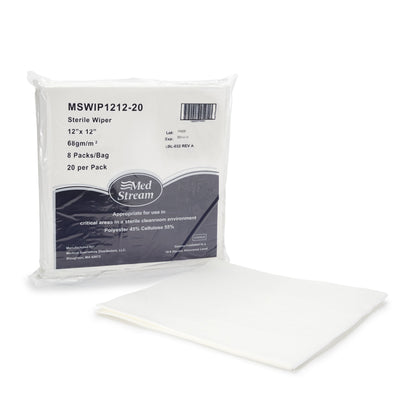 WIPE, CLEANROOM ISO CLASS5 STRDISP WHT 12X12"