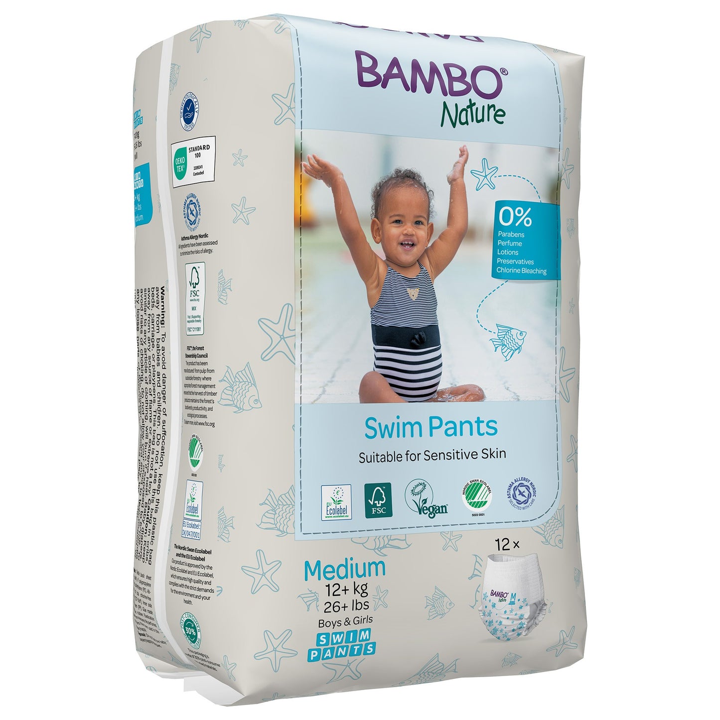 PANT, SWIM BAMBO NATURE DISP PED MED 26+LB