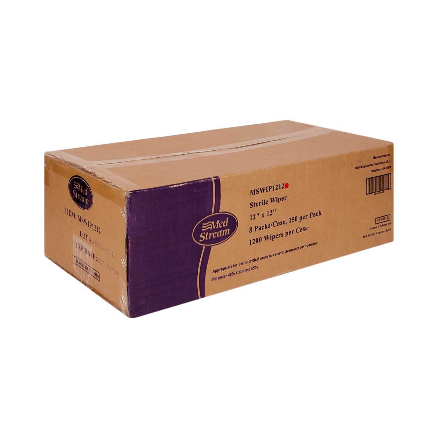 WIPE, CLEANROOM ISO CLASS5 STRDISP WHT 12X12"