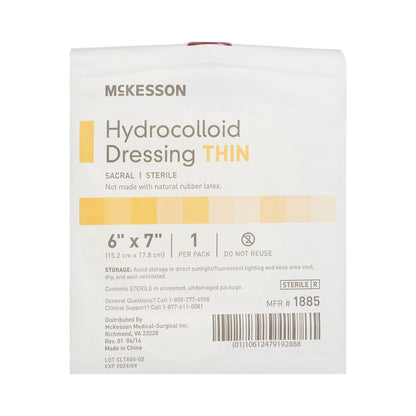 DRESSING, HYDROCOLLOID THIN STR SACRAL 6"X7"