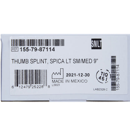 THUMB SPLINT, SPICA LT SM/MED9"