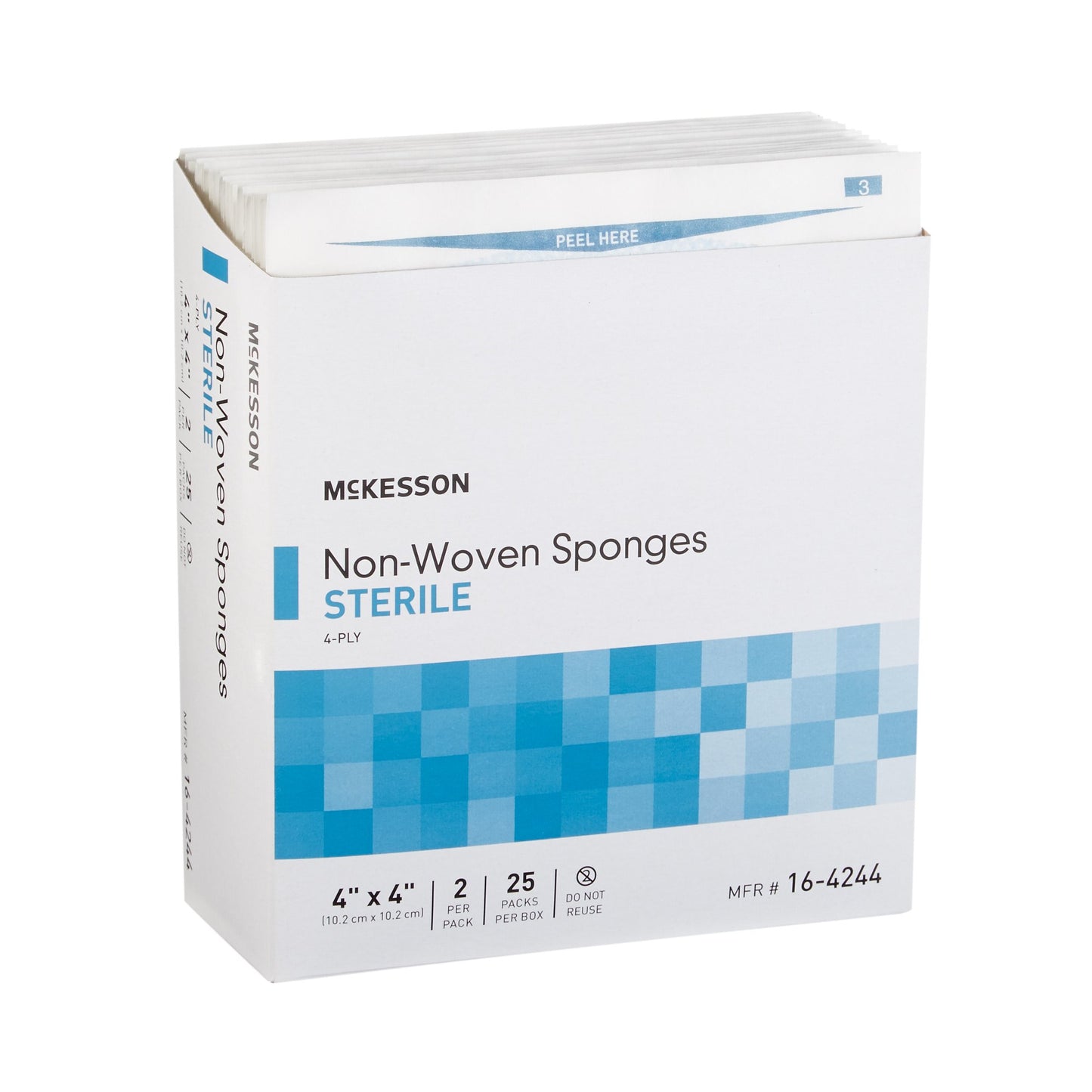 SPONGE, N/WOVN 4PLY 4"X4" STR2'S
