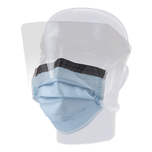 MASK, SURG W/EYESHLD TIES ASTM3 ANTIFOG
