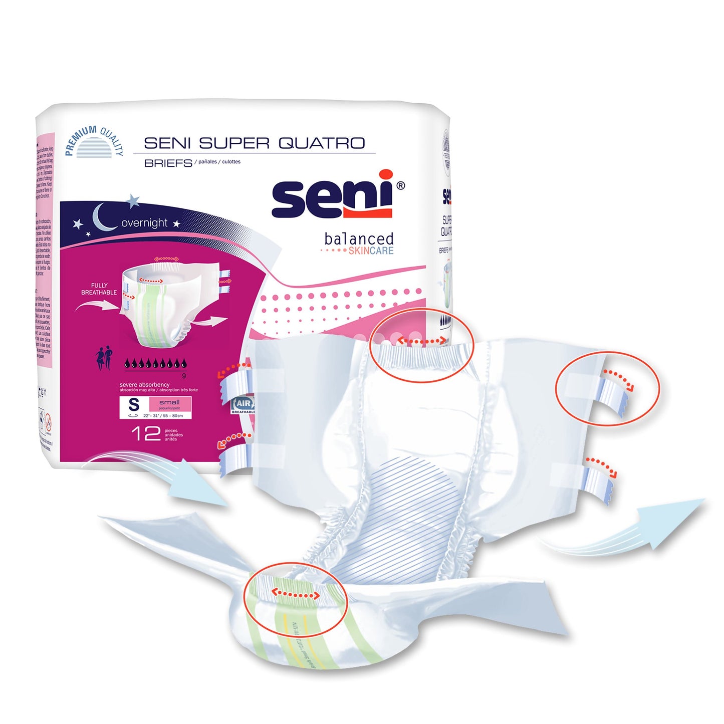 BRIEF, INCONT SENI SUPER QUATRO SM 22"-31"