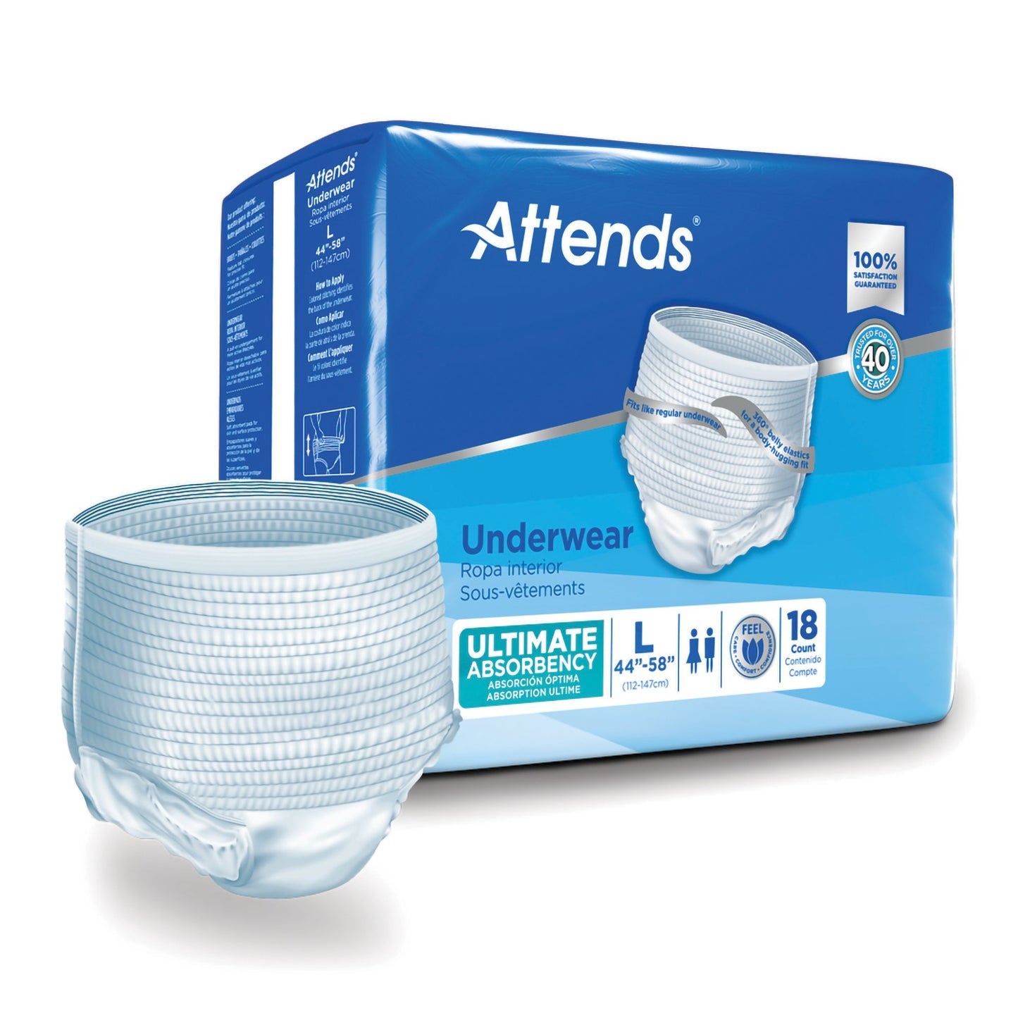 UNDERWEAR, ATTENDS ULT LG