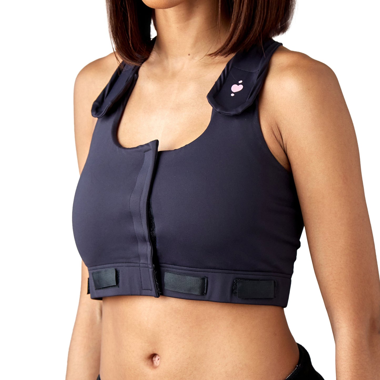 BRA, PST-OP LARISSA W/PCKT PUFF DRN TAB BLK XSM