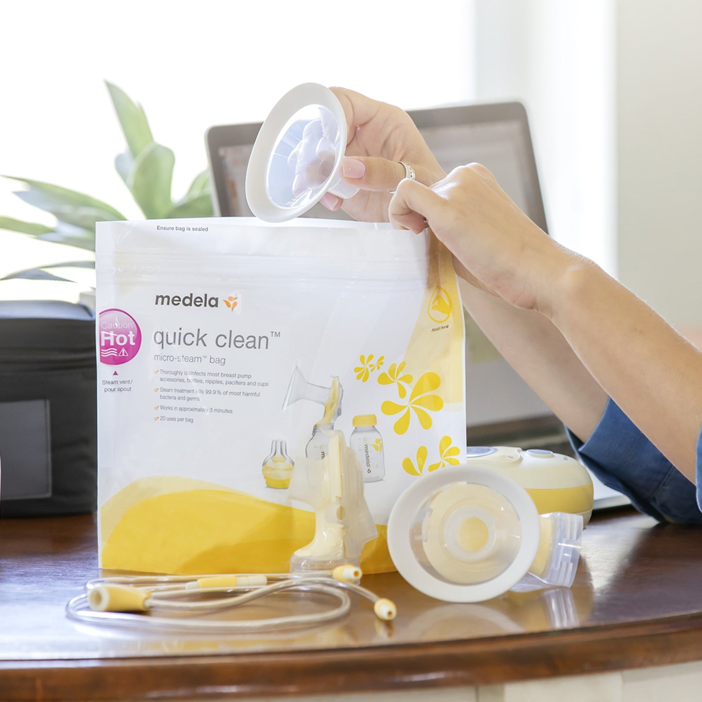 BAG, MICROWAVE STEAM QUICK CLEEAN F/BRST PMP
