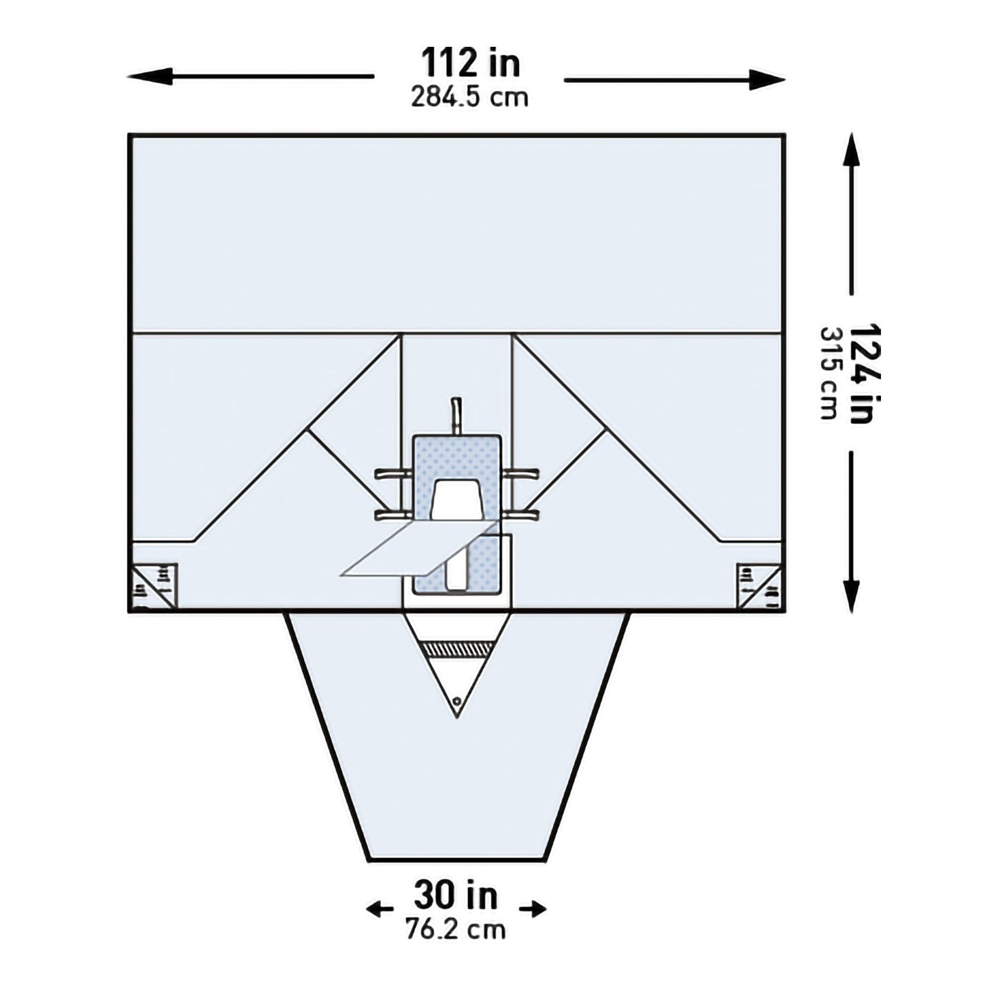 DRAPE, SURGICAL PELVY LAP STR112"X30"X124"