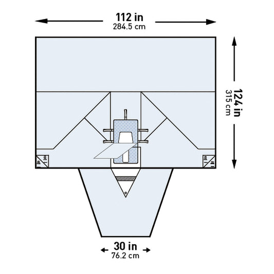 DRAPE, SURGICAL PELVY LAP STR112"X30"X124"