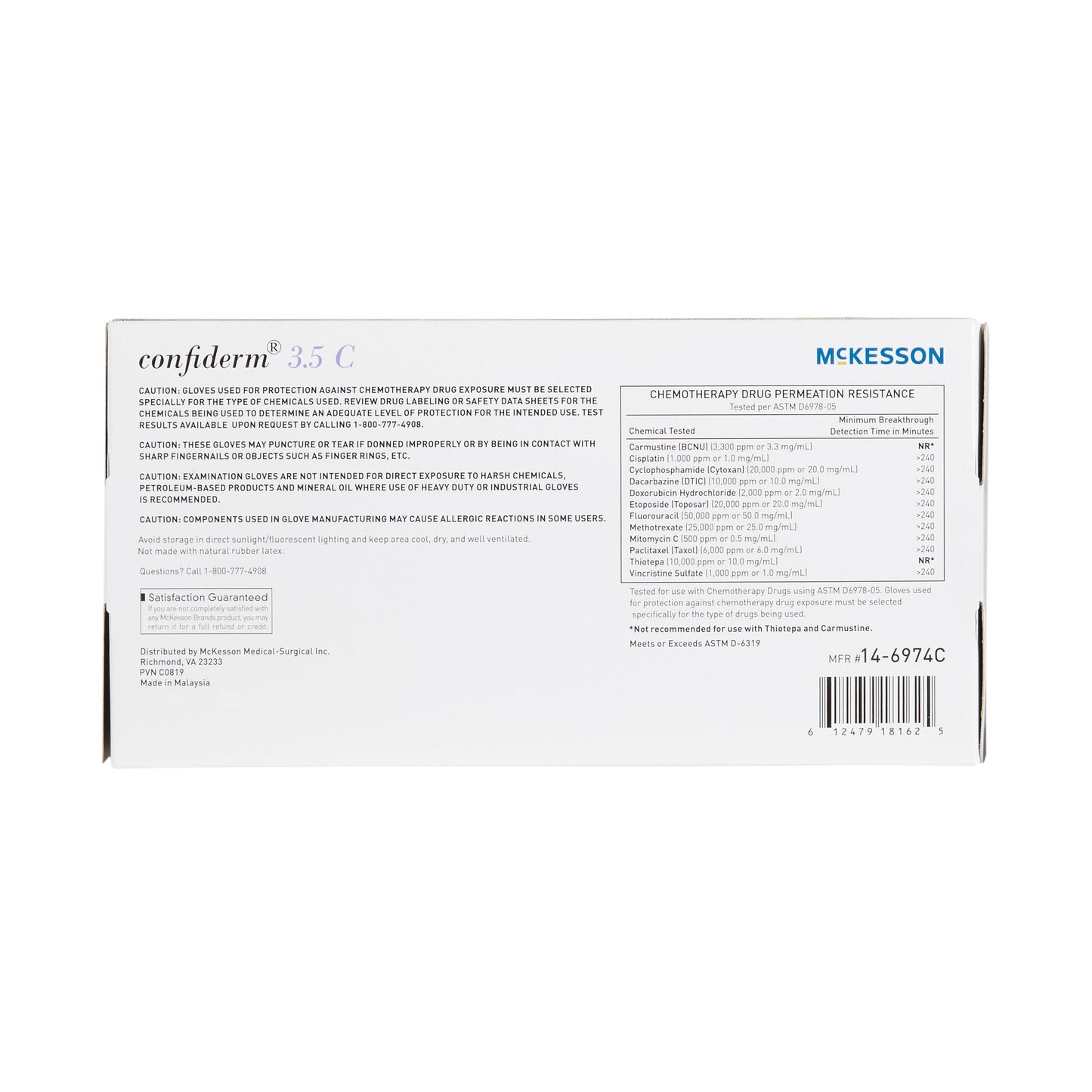 GLOVE, EXAM NTRL SM N/S CHEMO3.5C