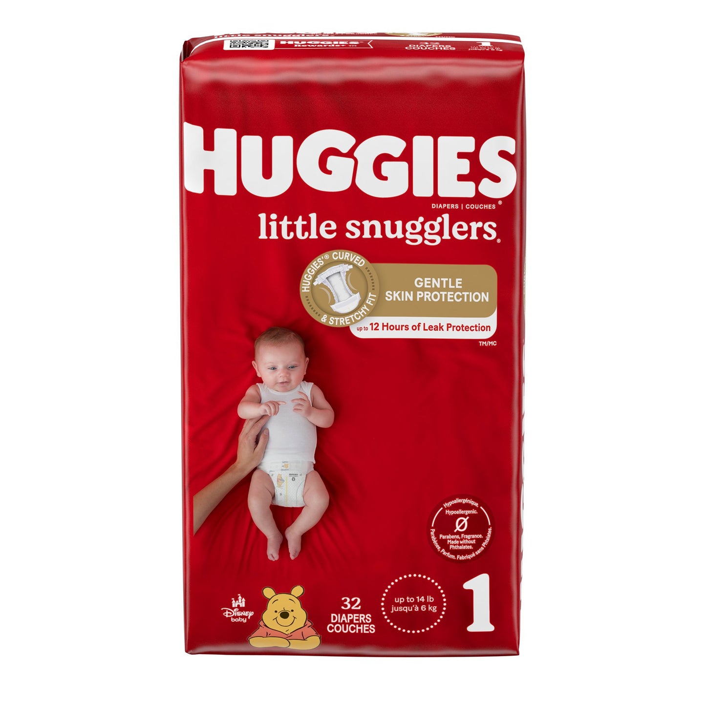 DIAPER, HUGGIES LITTLE SNUGGLERS JUMBO SZ1