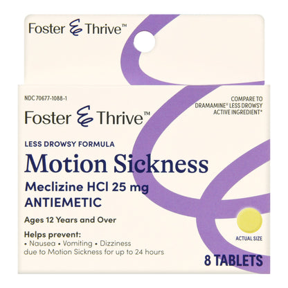 MECLIZINE, TAB FT MOTION SICKNESSLESS DROWSEY 25MG