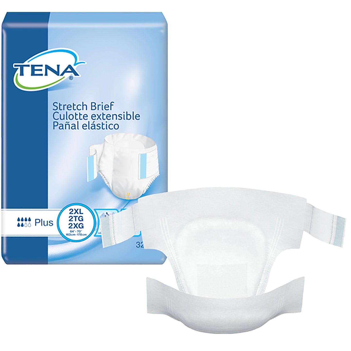 BRIEF, TENA STRETCH PLUS 2XLG