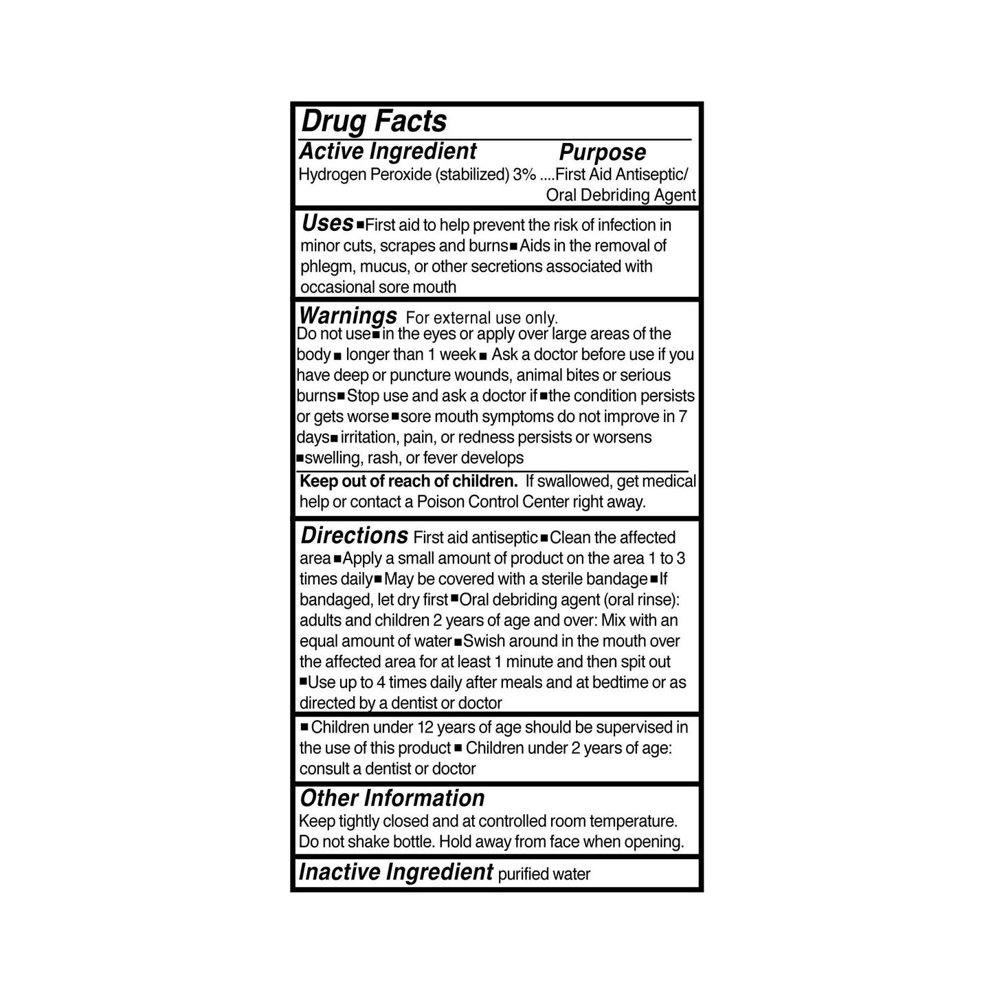 HYDROGEN PEROXIDE, 3% 16OZ