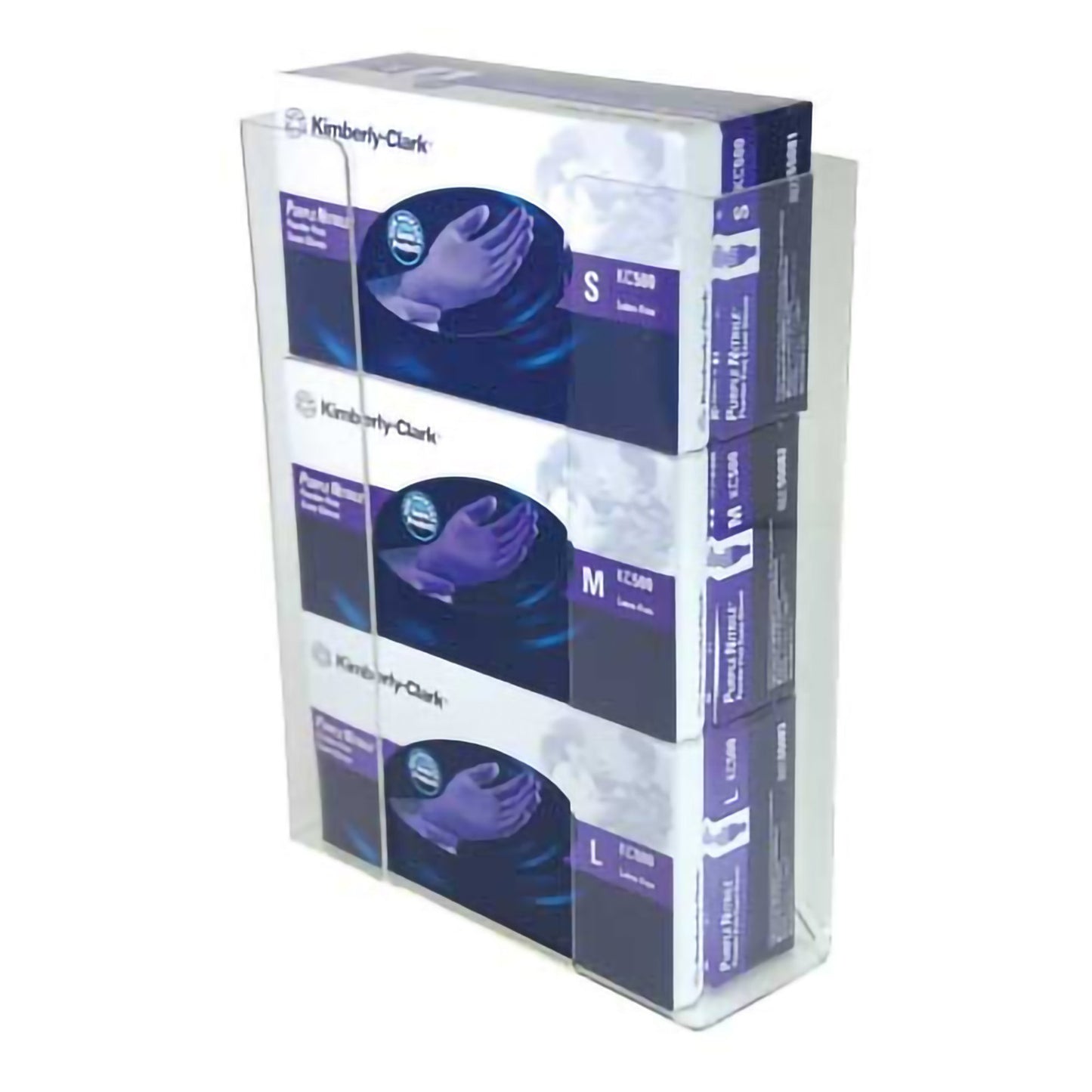 HOLDER, GLOVE BOX TRIPLE ACRYLIC CLR 11"X14.5"X3.5"