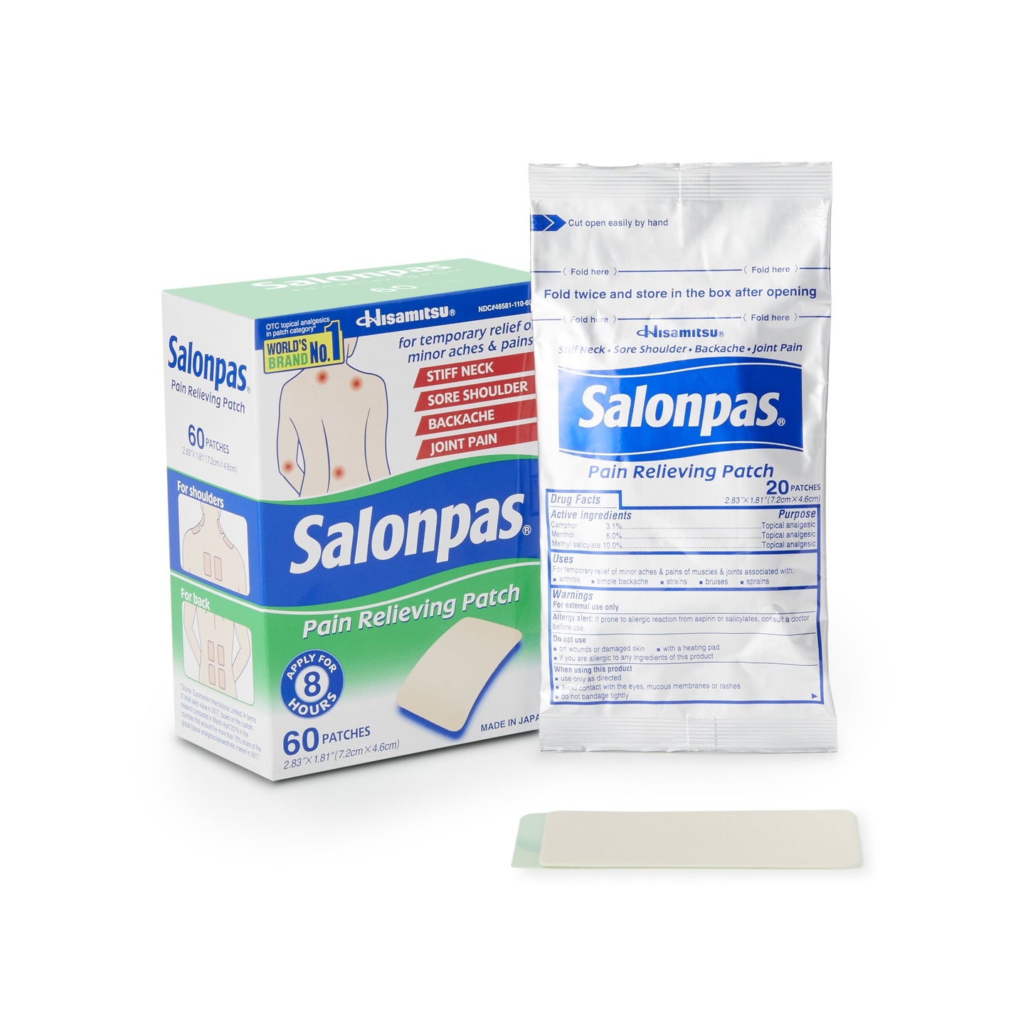 SALONPAS, PAIN PATCH 2.38"X1.81"