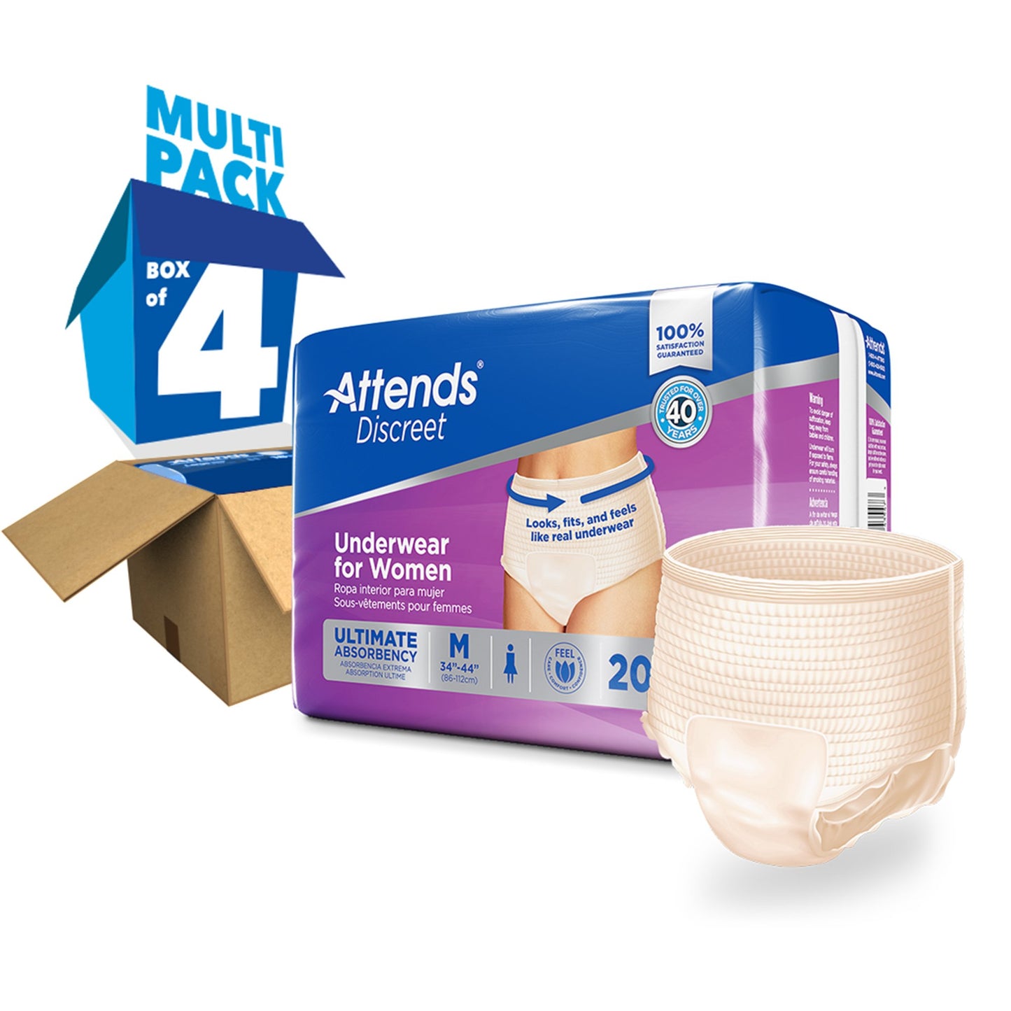 UNDERWEAR, DISCREET ATTENDS FML SM/MED