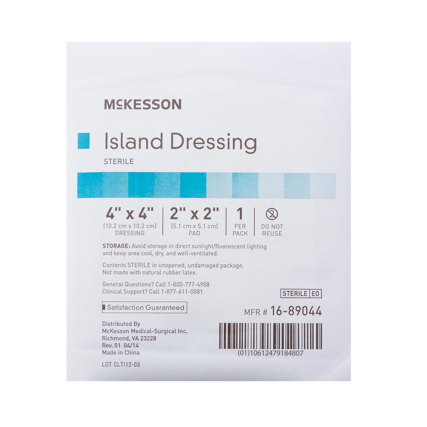 DRESSING, ISLAND BORDER-GAUZESTR LF 4X4"