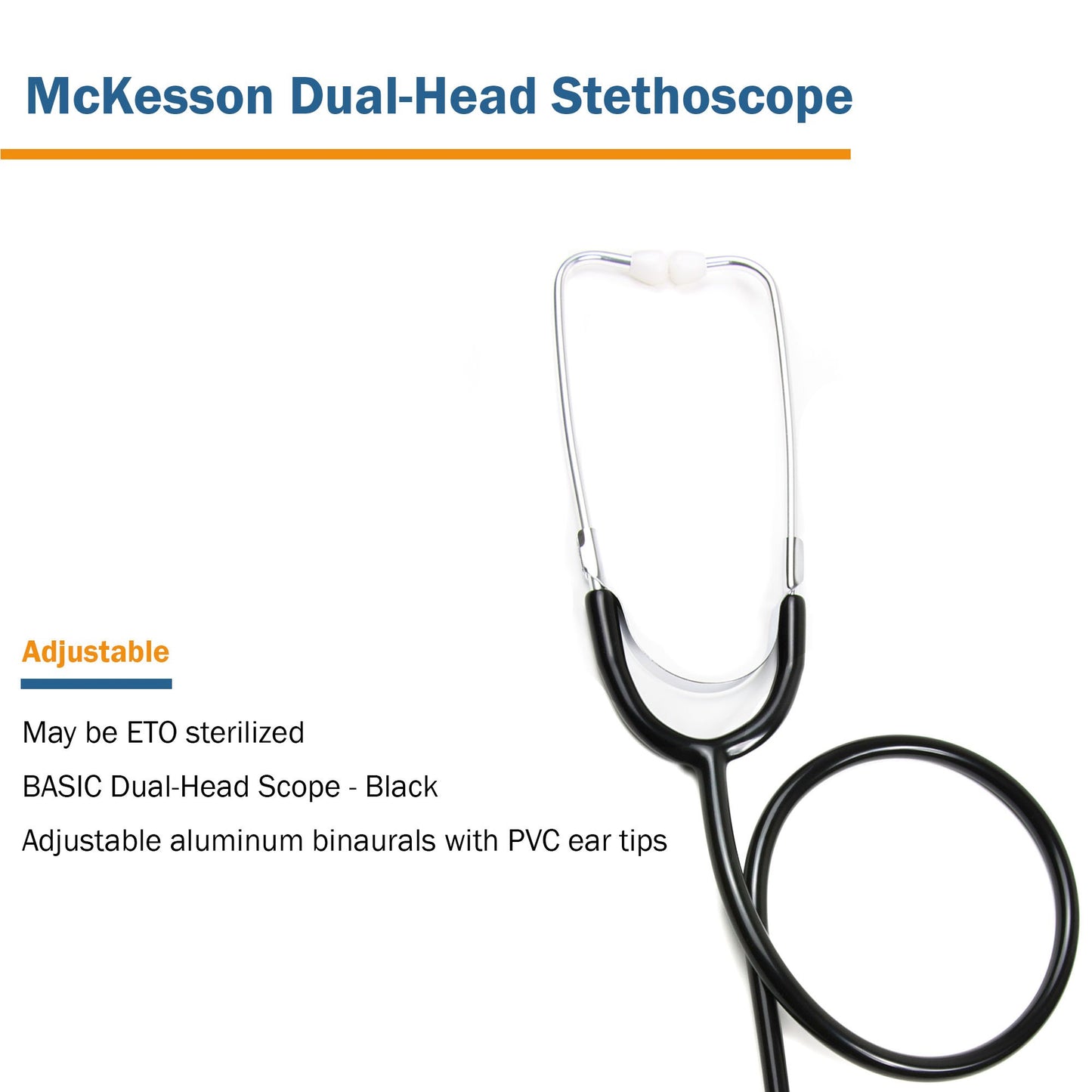 STETHOSCOPE, DUAL HEAD BLK