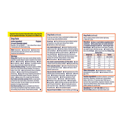 MOTRIN, TAB CHEWABLE CHLD GRAPE 100MG