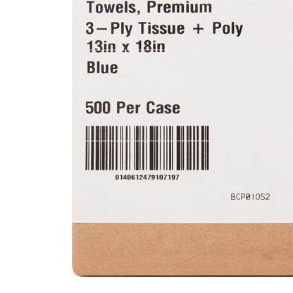 TOWEL, PRO 3PLY TPT BLU 13X18