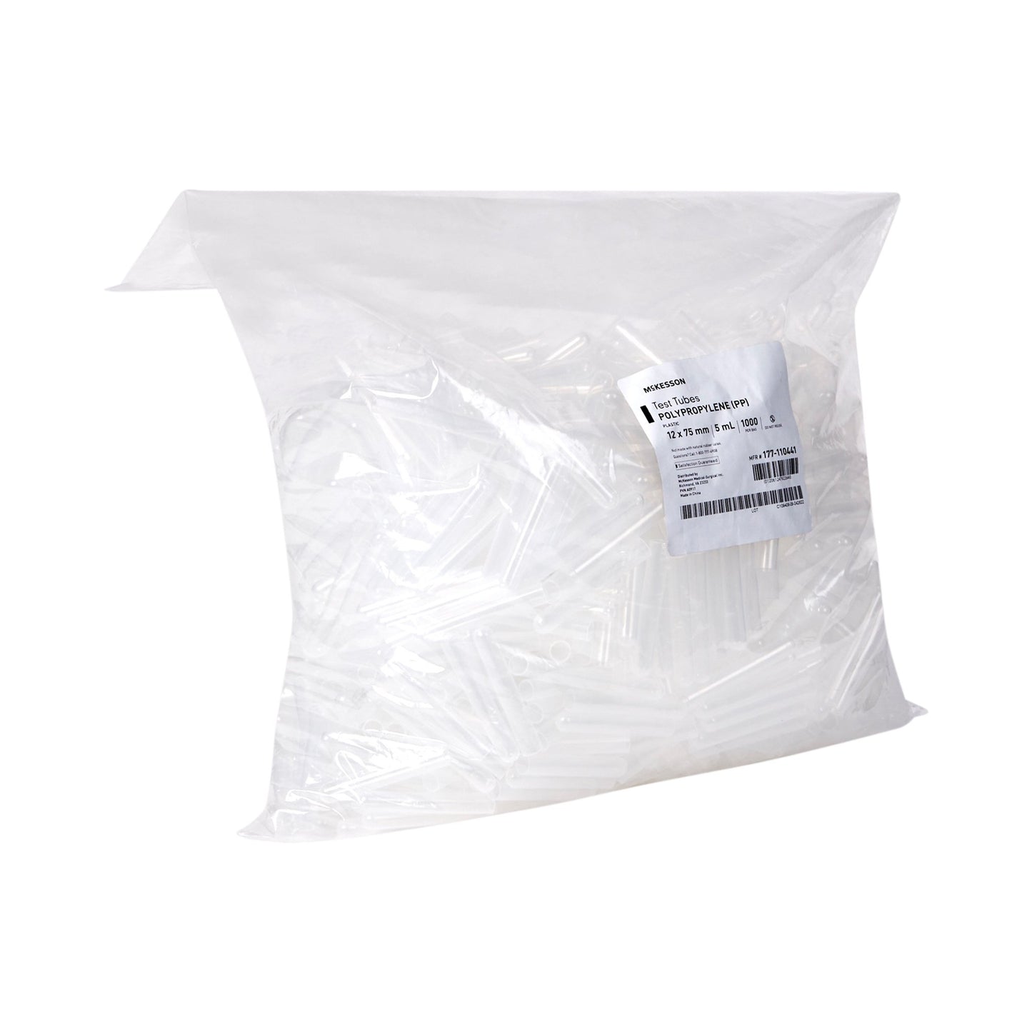 TUBE, TEST POLYPROPYLENE 12X75MM 5ML