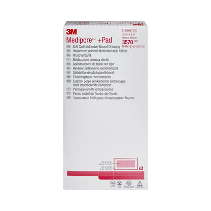 DRESSING, SOFT CLOTH MEDIPORE+PAD 3 1/2X8"
