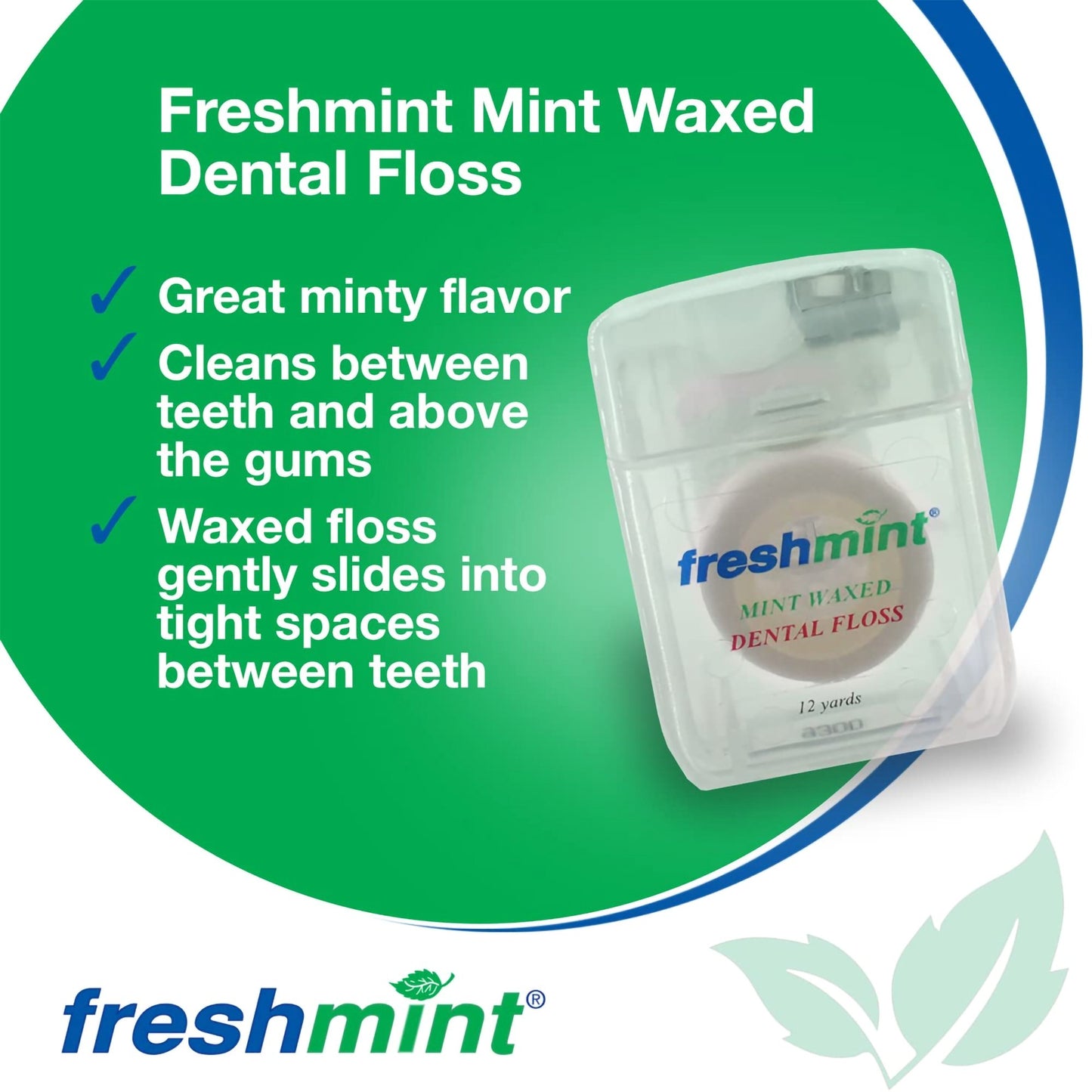 FLOSS, DENTAL WAXED MINT 12YDS