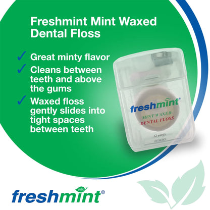 FLOSS, DENTAL WAXED MINT 12YDS