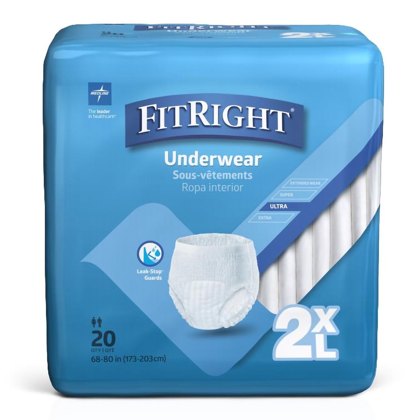 UNDERWEAR, PROTECTIVE FIT RIGHT 2XLG