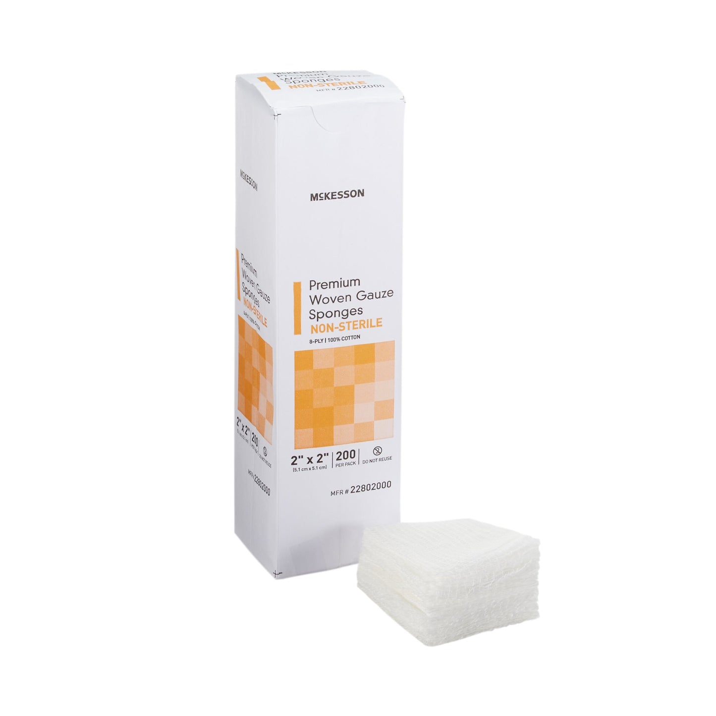 SPONGE, GAUZE 8PLY H-FOLD N/S2"X2"