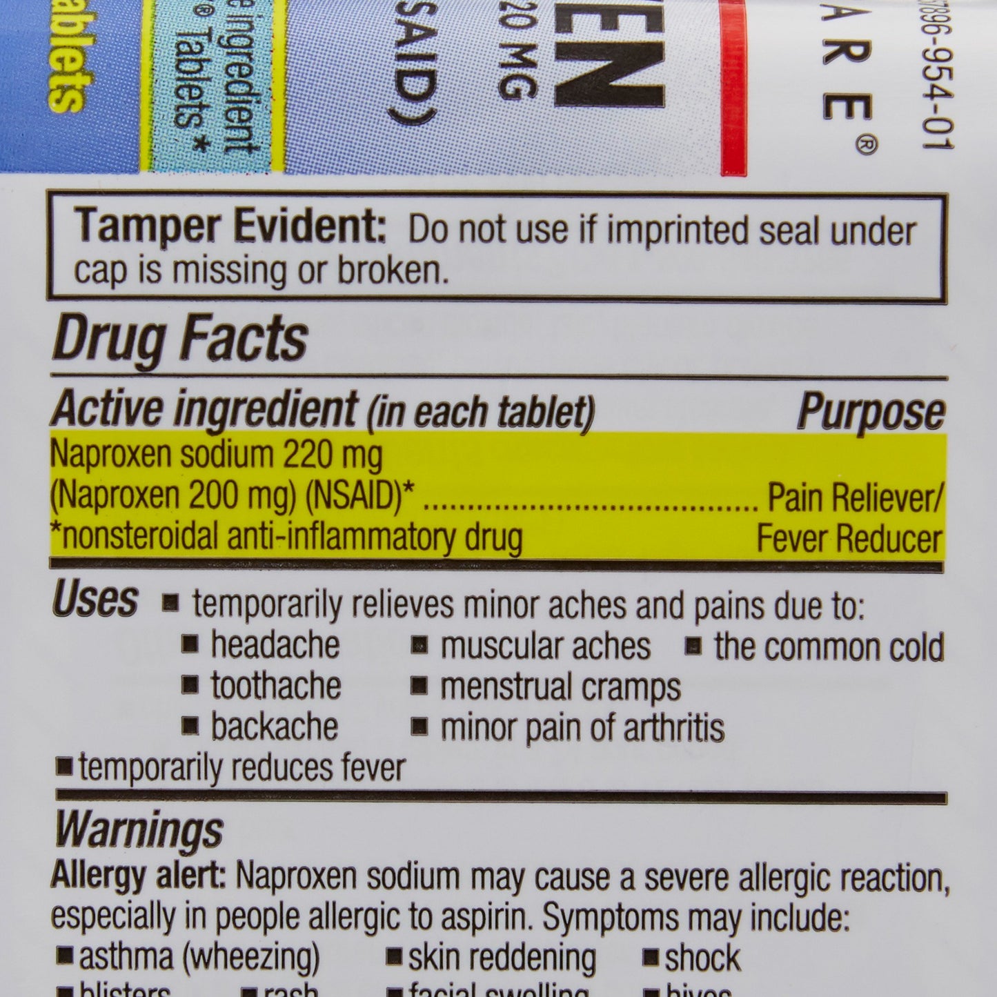 NAPROXEN SODIUM, TAB 220MG