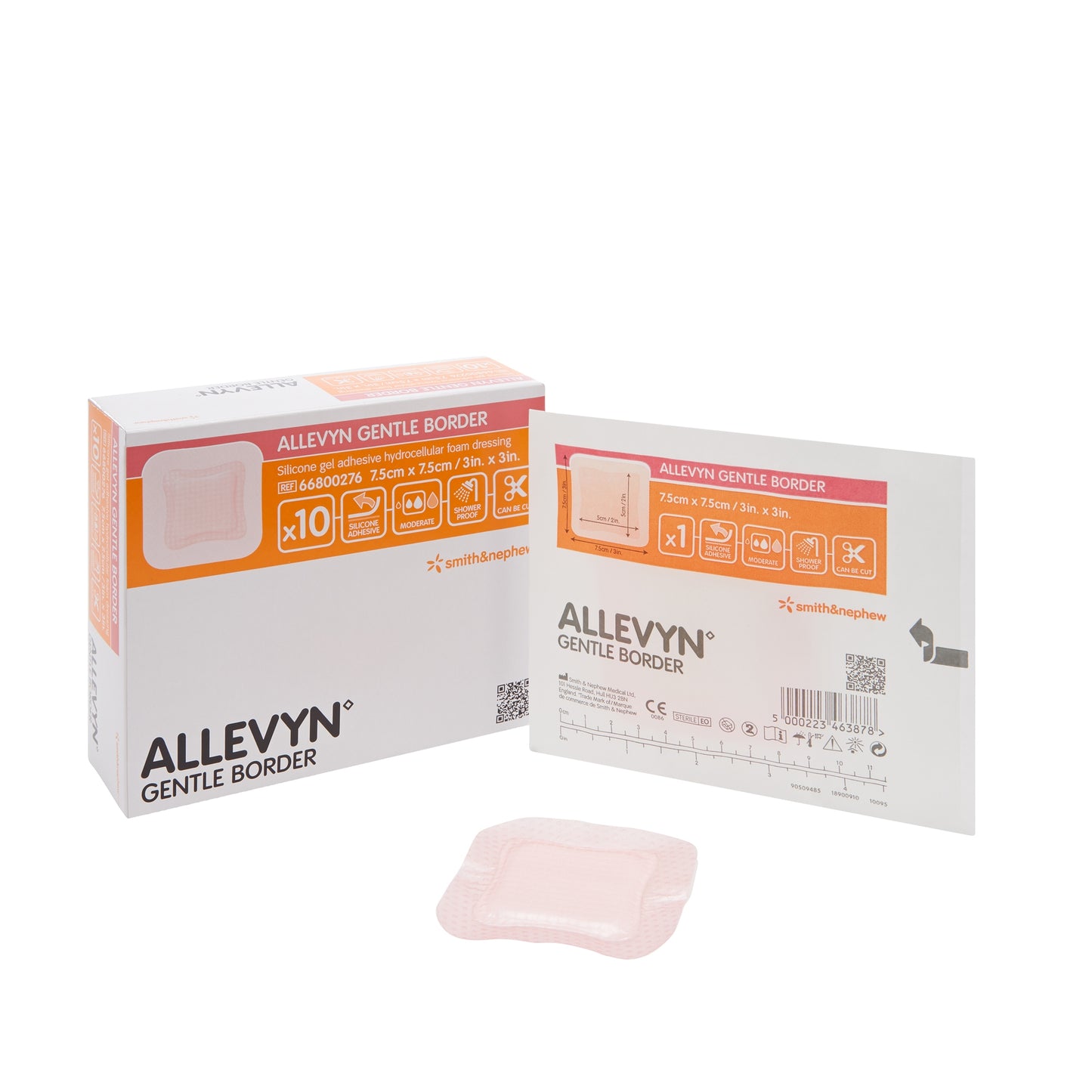 DRESSING, ALLEVYN GENTLE BRDR3"X3"
