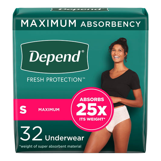 UNDERWEAR, INCONT DEPEND MAX FML BLUSH SM