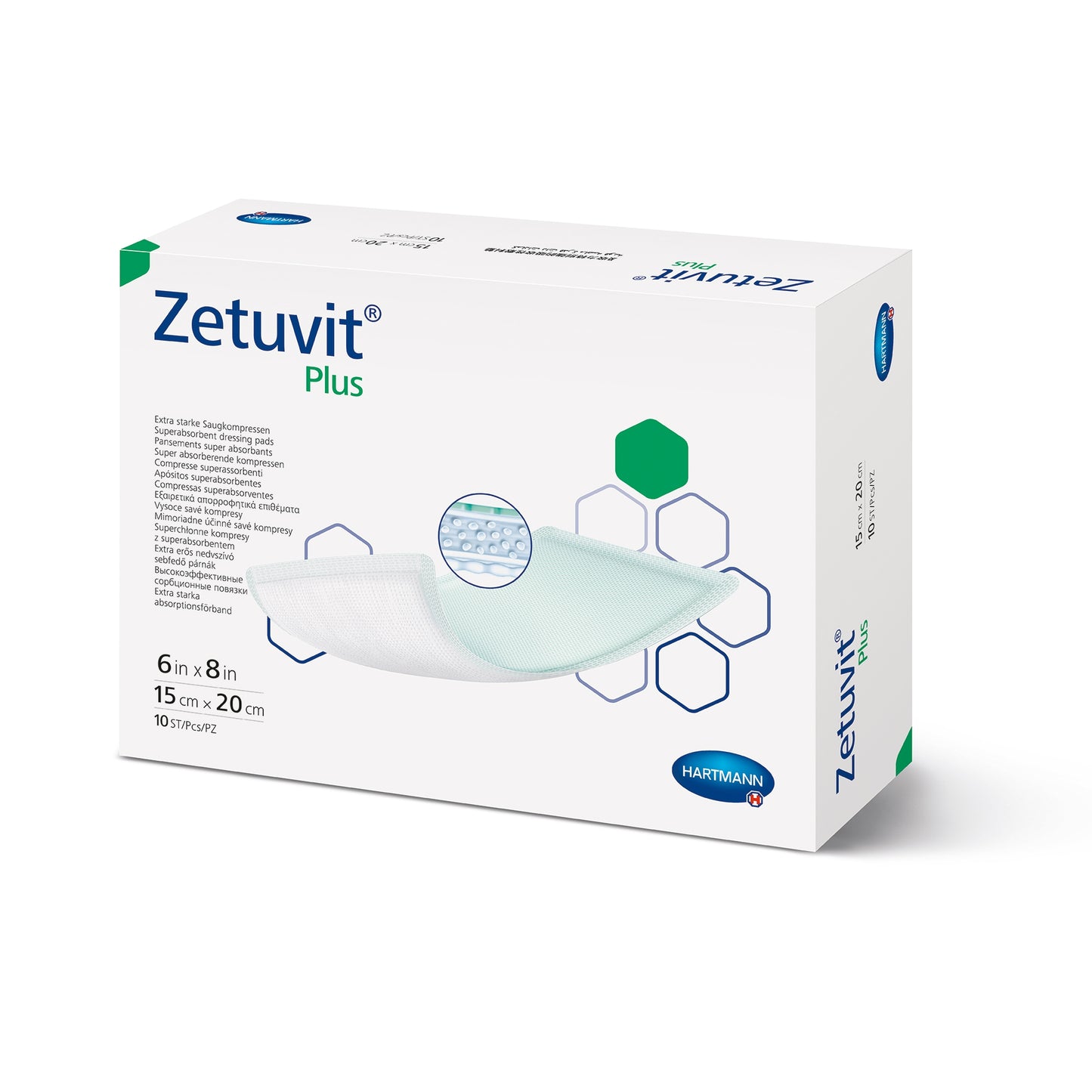 DRESSING, WOUND ZETUVIT PLUS W/SAP 6"X8"