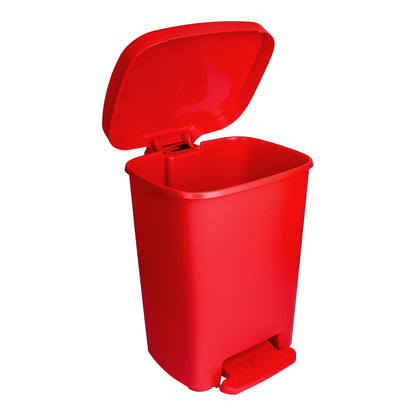 WASTECAN, STEP-ON RECTGL PLASRED 32QT