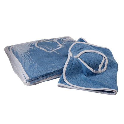 BIB, ADLT TERRY CLOTH VELCRO BLUE
