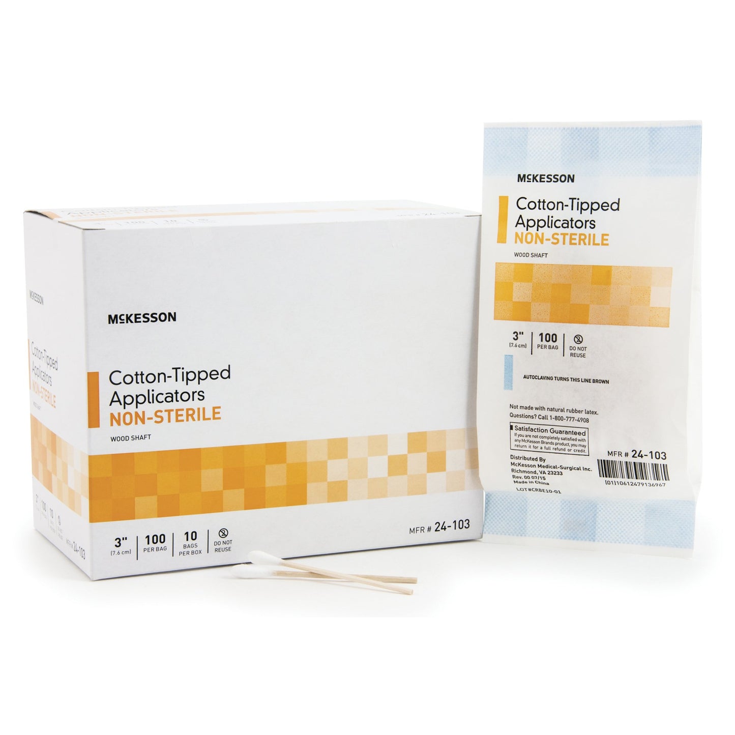 APPLICATOR, COTTON TIP N/S 3"