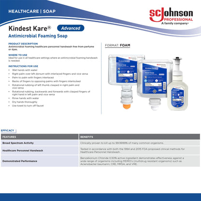 HANDWASH, KINDEST KARE ADVANCED FOAMING 1L