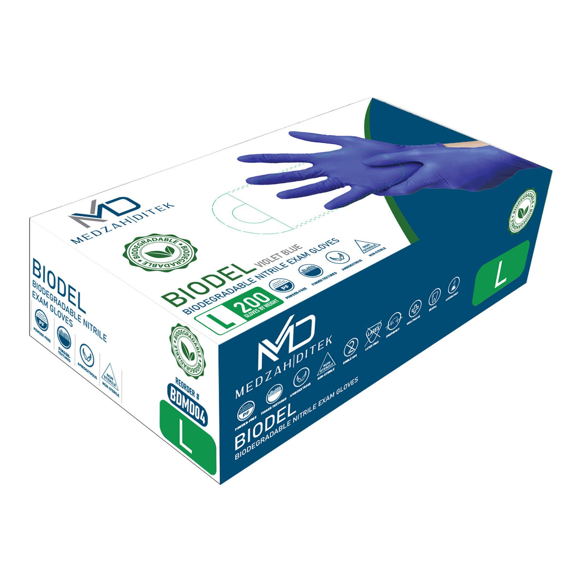 GLOVE, EXAM BIODEGRADABLE LG 4.0MIL 9.5"