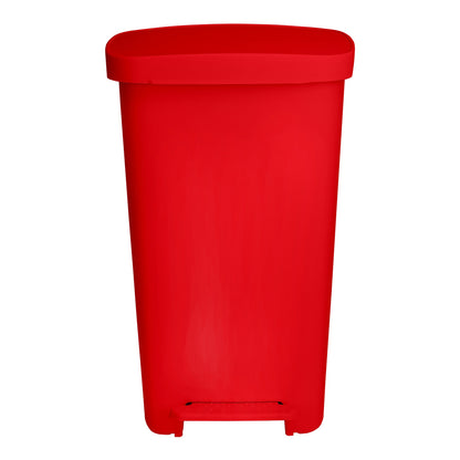 WASTECAN, STEP-ON RECTGL PLASRED 52QT