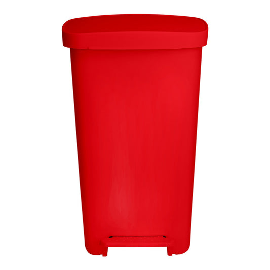 WASTECAN, STEP-ON RECTGL PLASRED 52QT