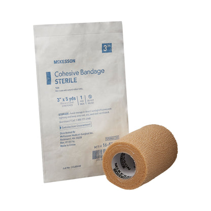 BANDAGE, COHESIVE STR LF TAN 3"