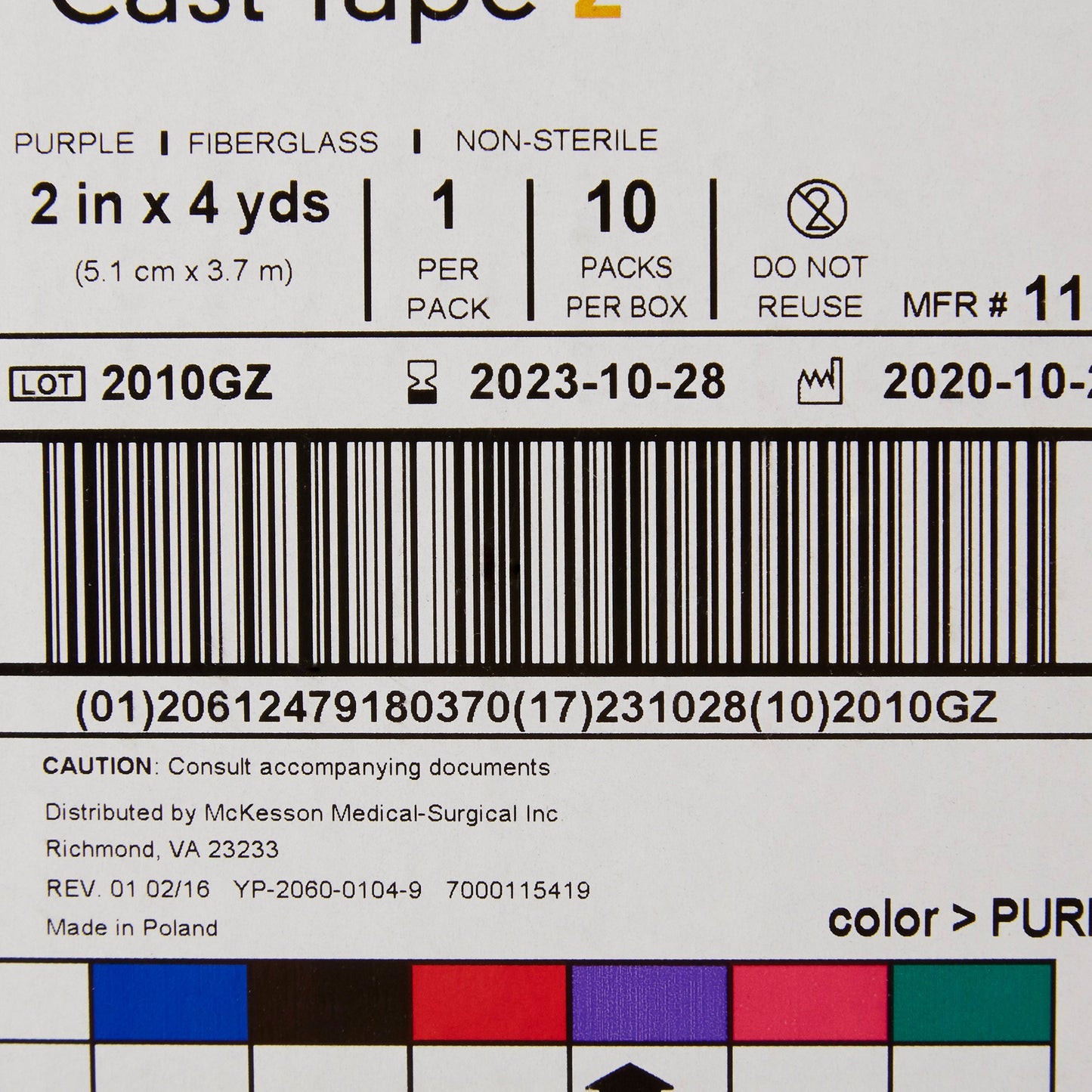 TAPE, CAST PUR LF 2"X4YDS