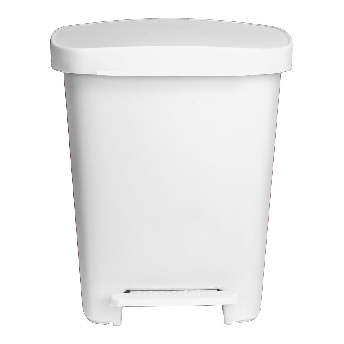 WASTECAN, STEP-ON RECTGL PLASWHT 32QT