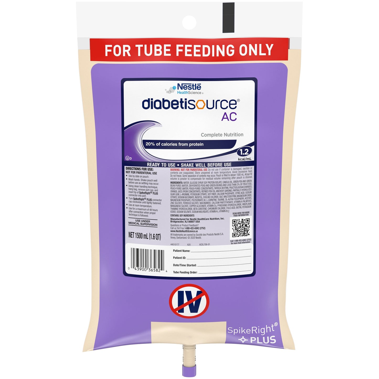 DIABETISOURCE AC SPIKE RT PLUS1500ML