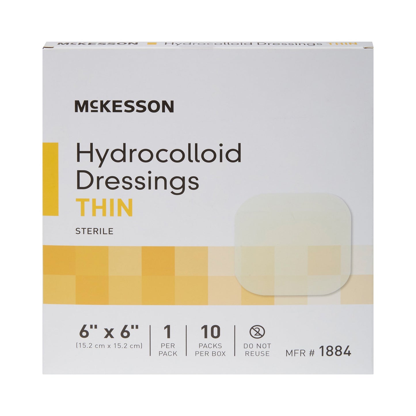 DRESSING, HYDROCOLLOID THIN STR 6"X6"