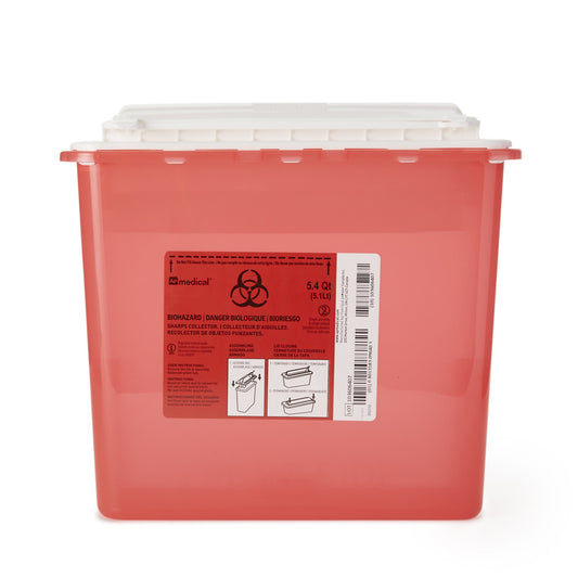 CONTAINER, SHARPS RED 5.4QT WALL DISP